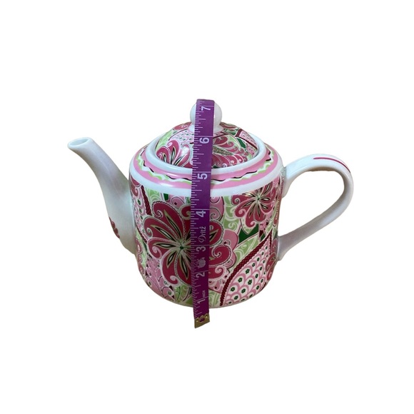 Vera Bradley Pinwheel Pink, Green 32oz Teapot Andrea by Sadek - Picture 8 of 12